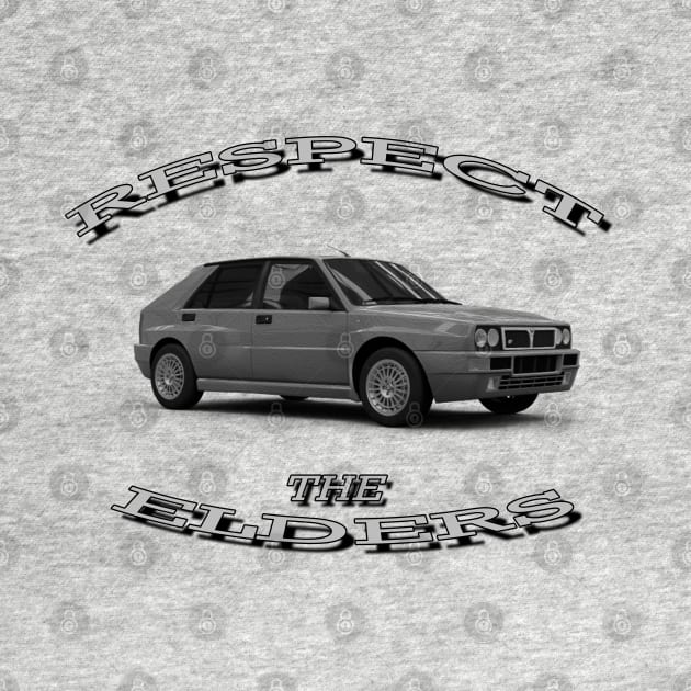 Lancia Delta Integrale Black/White 'Respect The Elders' by CarEnthusast